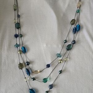 Lia Sophia Blue and Green Beaded Necklace